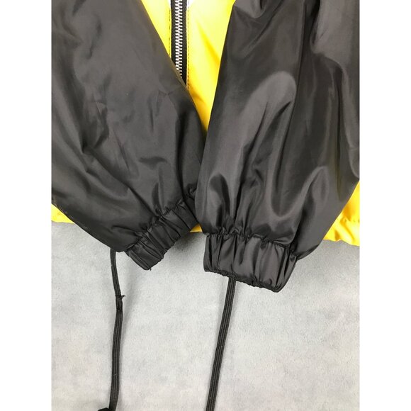 Divided H&M Jacket Womens M Color Block Yellow Black Full Zip Hooded - Picture 7 of 8